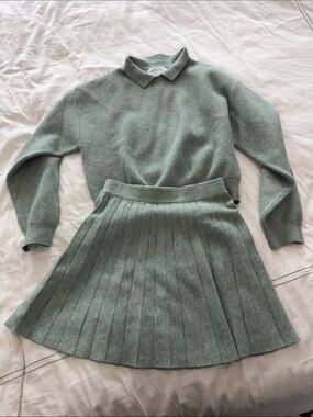 Zara Kids Two-Piece Knit Set in Sage Green